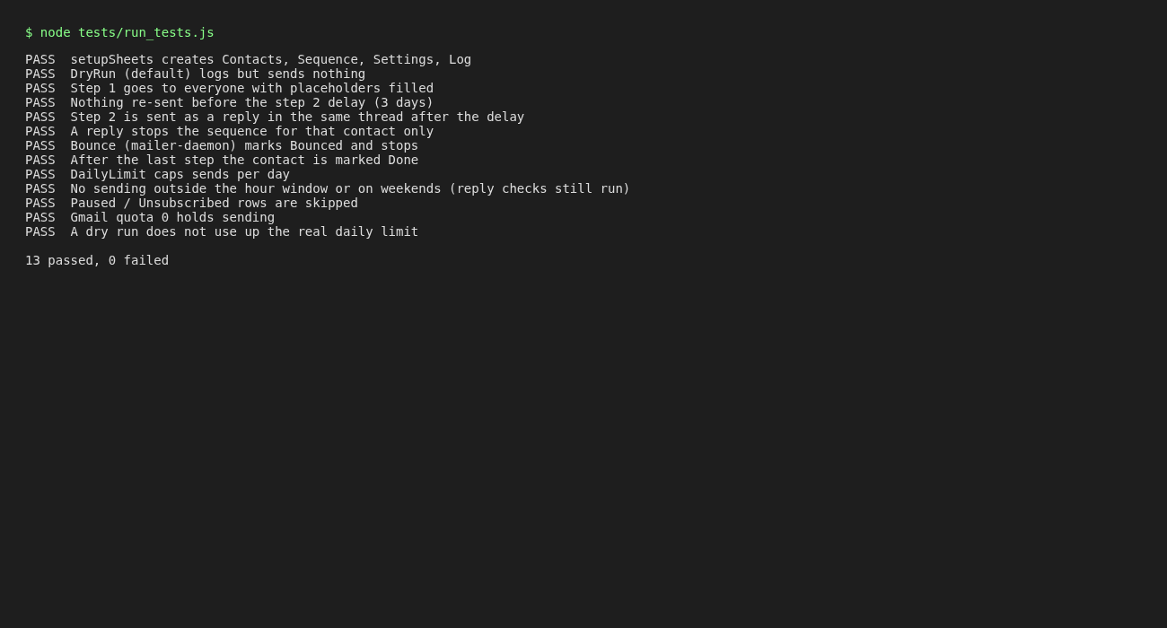 13 tests passing